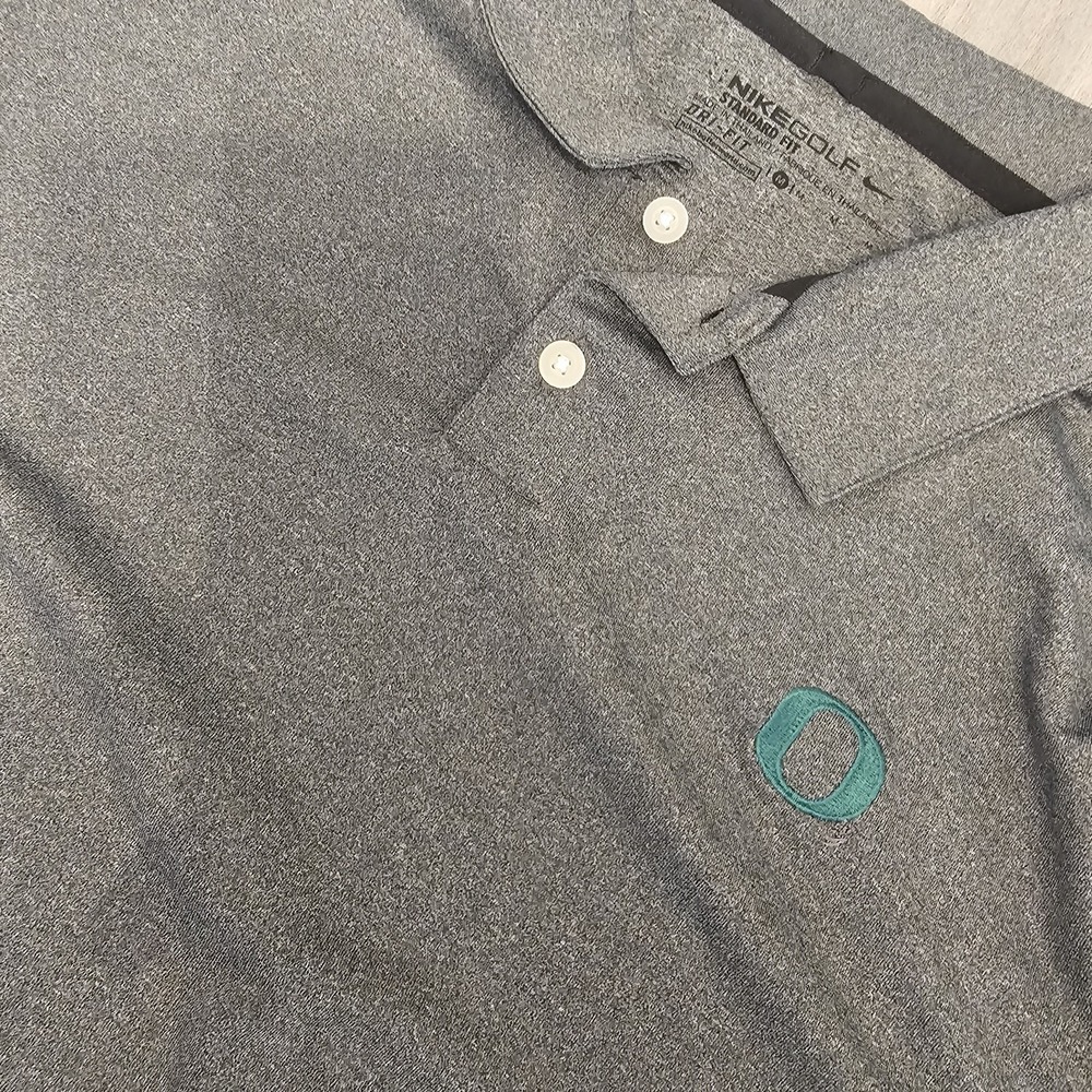 Nike Dri-fit‎ Oregon Ducks Gray Golf Polo Shirt Men's Medium